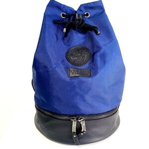 Versace Perfume Blue and Black Drawstring Backpack